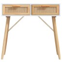 vidaXL Konsollbord hvit 80x30x75 cm heltre furu og naturrotting