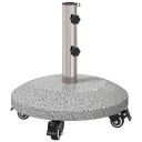 vidaXL Granitt Paraplyfot med hjul for 4 5 cm stang 27.2 kg Grå