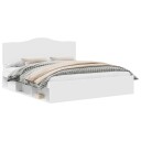  Sengestamme med hodegjerde Hvit 180 x 200 cm Massiv furu