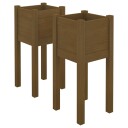 vidaXL Plantekasser 2 stk honningbrun 31x31x70 cm heltre furu