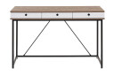 Skrivebord Flempton 120 cm med Oppbevaring 3 Skuffer   Lysebrun/Hvit/Svart