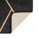 Teppe vaskbart svart og gull 80x300 cm sklisikker