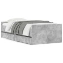vidaXL Sengeramme med skuffer grå 75x190 cm 8721012246058