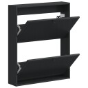 vidaXL Vegghengt skoskap EDE 71 x 17 x 86 cm Konstruert tre Svart