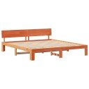  Sengestel med hodegavl Vokset Brun 180x200 cm Massivt Furutre