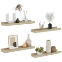 vidaXL Vegghyller 4 stk sonoma eik 40x9x3 cm