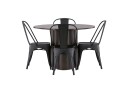 Venture Home Olivia Spisegruppe 110 cm Rund med 4 Tempe Stoler   Svart