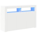 vidaXL Skjenk med LED-lys hvit 115,5x30x75 cm