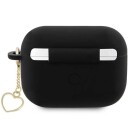 Guess Guap2lschsk Airpods Pro 2 (2022/2023) Cover Black/Black Silicone Charm Heart Collection