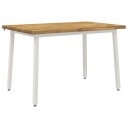 vidaXL 120 x 70 x 75 cm Solid akasietre Hvit Rektangulær