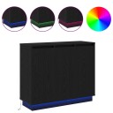  Sideboard med LED Svart Eik 90x32x75 cm Laget av Tre