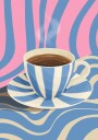 Posterbox Striped Coffee Cup Plakat Plakat / 21x30cm
