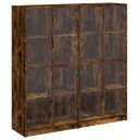  Bokhylle med dører røkt eik 136x37x142 cm konstruert tre 8721012216112