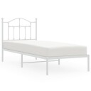 vidaXL Sengeramme i metall med hodegavl hvit 80x200 cm