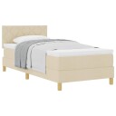  Box Spring Seng med Madrass Krem 100x200 cm Stoff