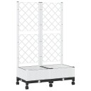 vidaXL Hageplanter med espalier og hjul Hvit 80 x 40 x 131,5 cm PP