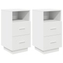  Nattbord 2 stk med 2 skuffer hvit 36x36x68 cm 8721158574589