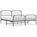 vidaXL Sengeramme i metall med hode- og fotgavl svart 183x213 cm 8721012212190
