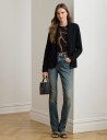 Lauren Ralph Lauren Cotton-Blend Sweater Blazer - Black - L
