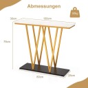 Konsollbord med marmoreffekt – slankt solid ekstra lagringsplass
