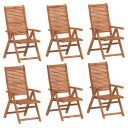  Lenestoler for hage 6 stk svart heltre akasie 3214478