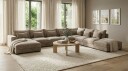 Dubai U modulsofa Large med divan venstre ekstra dyp i Chenille   Brun
