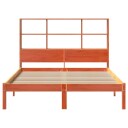  Seng med bokhylle uten madrass voksbrun 120x190 cm heltre furu 8721158603869