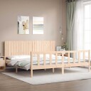  Sengeramme med madrass 200x200 cm heltre furu 3192966