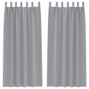  Gardiner med gardiner 2 pcs Lysegrå Polyester