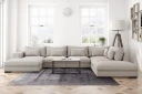 Dubai stor U modulsofa med divan venstre 432 cm ekstra dyp   Beige