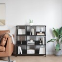  Bokhylle Svart Eik 102 x 32 x 104,5 cm Konstruert tre