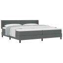  Box Spring Seng med Madrass Mørk Grå 200x200 cm Stoff