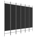 vidaXL Romdeler 6 paneler svart 240x200 cm stoff