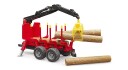 Bruder Forestry trailer with loading crane 4 trunks and grab