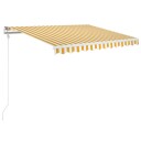 vidaXL Automatisk uttrekkbar markise 350x250 cm gul og hvit