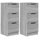 vidaXL Skjenker 2 stk grå sonoma 30x30x70 cm konstruert tre