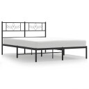  Sengeramme i metall med hodegavl svart 135x190 cm