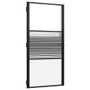  Innvendig Dør Svart 102.5 X 201.5cm Herdet Glass Og Aluminium