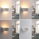 Lindby Jimmy vegglampe uplight, gips hvit halvrund