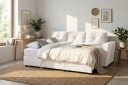 Leia 3 seters vendbar sovesofa med sjeselong og oppbevaring   Beige
