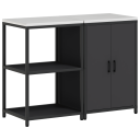  Kjøkkenoppbevaringssett med hylle 2 pcs Svart 120 x 50 x 92 cm
