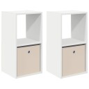  Nattbord med skuff 2 pcs Hvit 35 x 32 x 68,5 cm Konstruert tre