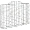 vidaXL Gabionkurver buede 2 stk 200x30x140/160 cm galvanisert jern