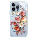 iPhone 12/12 Pro Hybrid-deksel med blomsterbukett blå