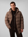Calvin Klein Ls Bonded Chnnld Long Hooded Puf - Brown - L