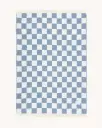 Maison Deux Checkerboard Pledd Blå/Hvit
