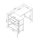 Desk HOME4YOU - eikebark / svart