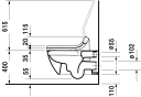 Duravit Happy D.2 Vegghengt toalett 365x620 mm. For Sensowash. Wondergliss