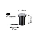 94732 LED-bakkespot, Ø 11 cm, stål, IP65 – Paulmann - Metall - Med en lyskilde