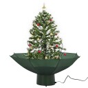 vidaXL Kunstig juletre med snø og paraplybase grønn 75 cm